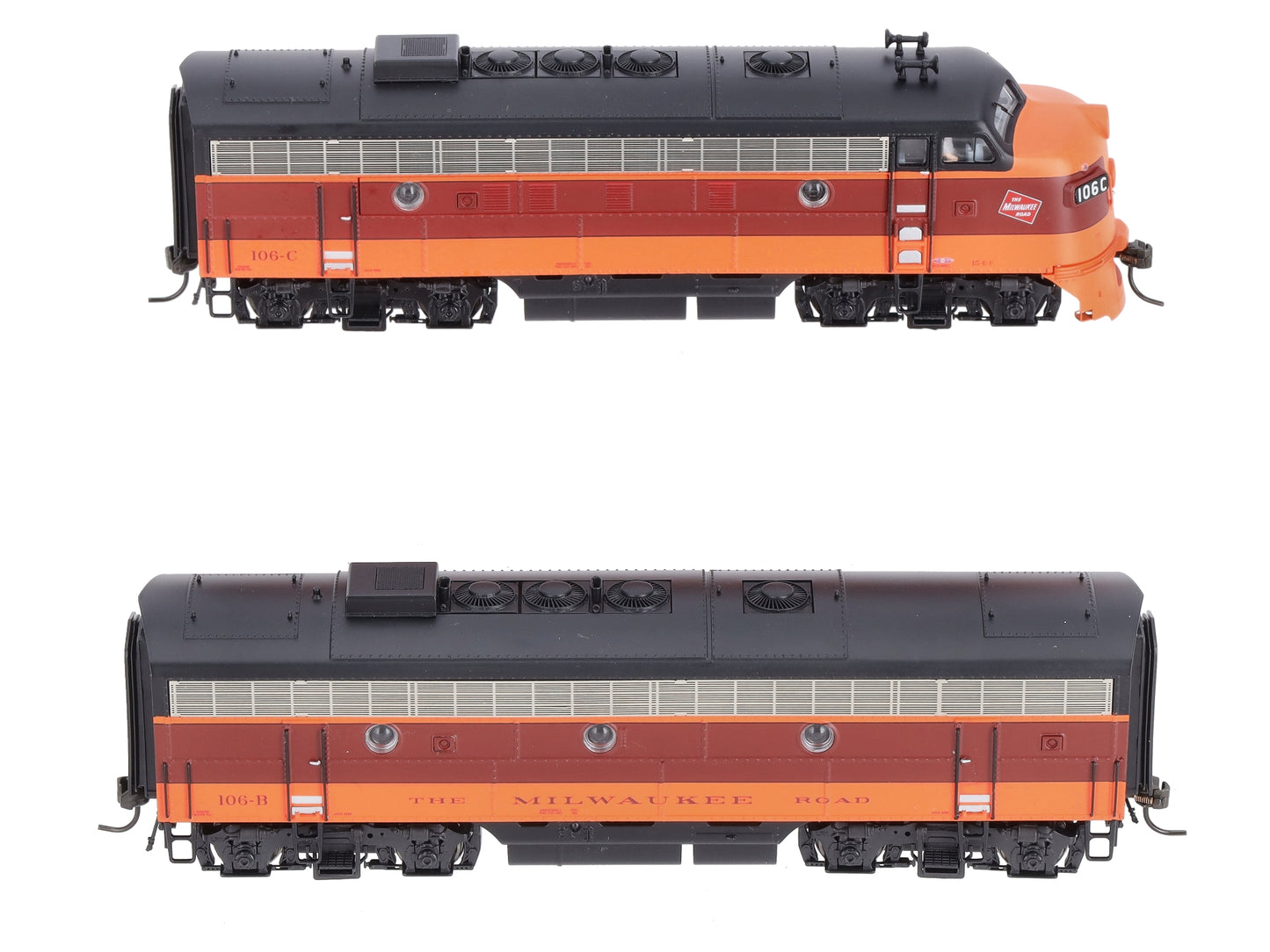 Broadway Limited 5102 HO Milwaukee Road EMD F7A-Unpowered B Set #106C/106B
