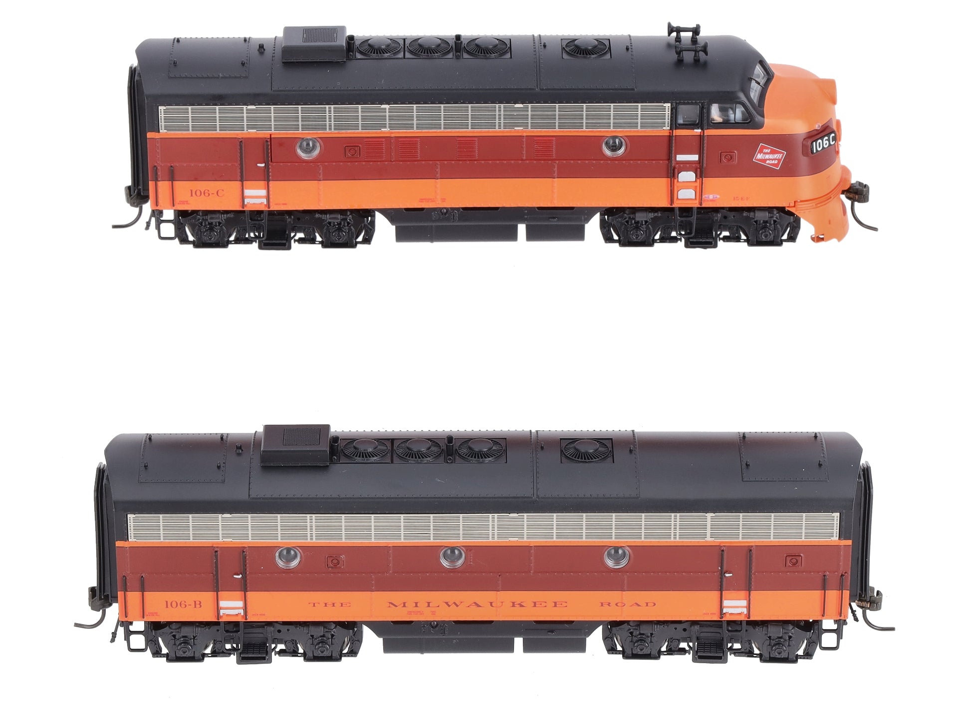 Broadway Limited 5102 HO Milwaukee Road EMD F7A-Unpowered B Set #106C/106B