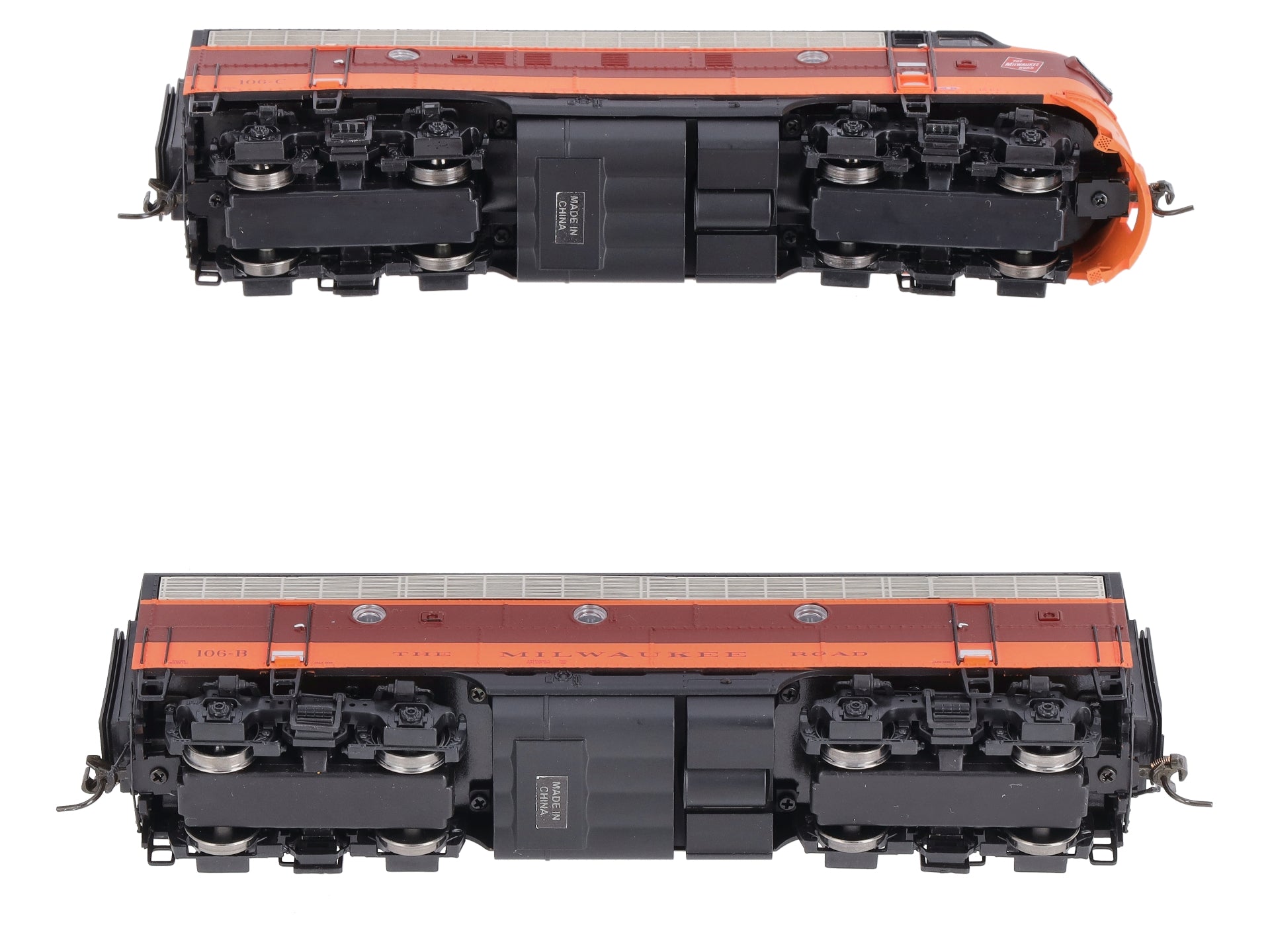 Broadway Limited 5102 HO Milwaukee Road EMD F7A-Unpowered B Set #106C/106B