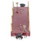 MTH 11-70018 O Gauge No.2811 Maroon Tinplate Flatcar with Stakes