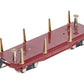MTH 11-70018 O Gauge No.2811 Maroon Tinplate Flatcar with Stakes