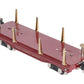 MTH 11-70018 O Gauge No.2811 Maroon Tinplate Flatcar with Stakes