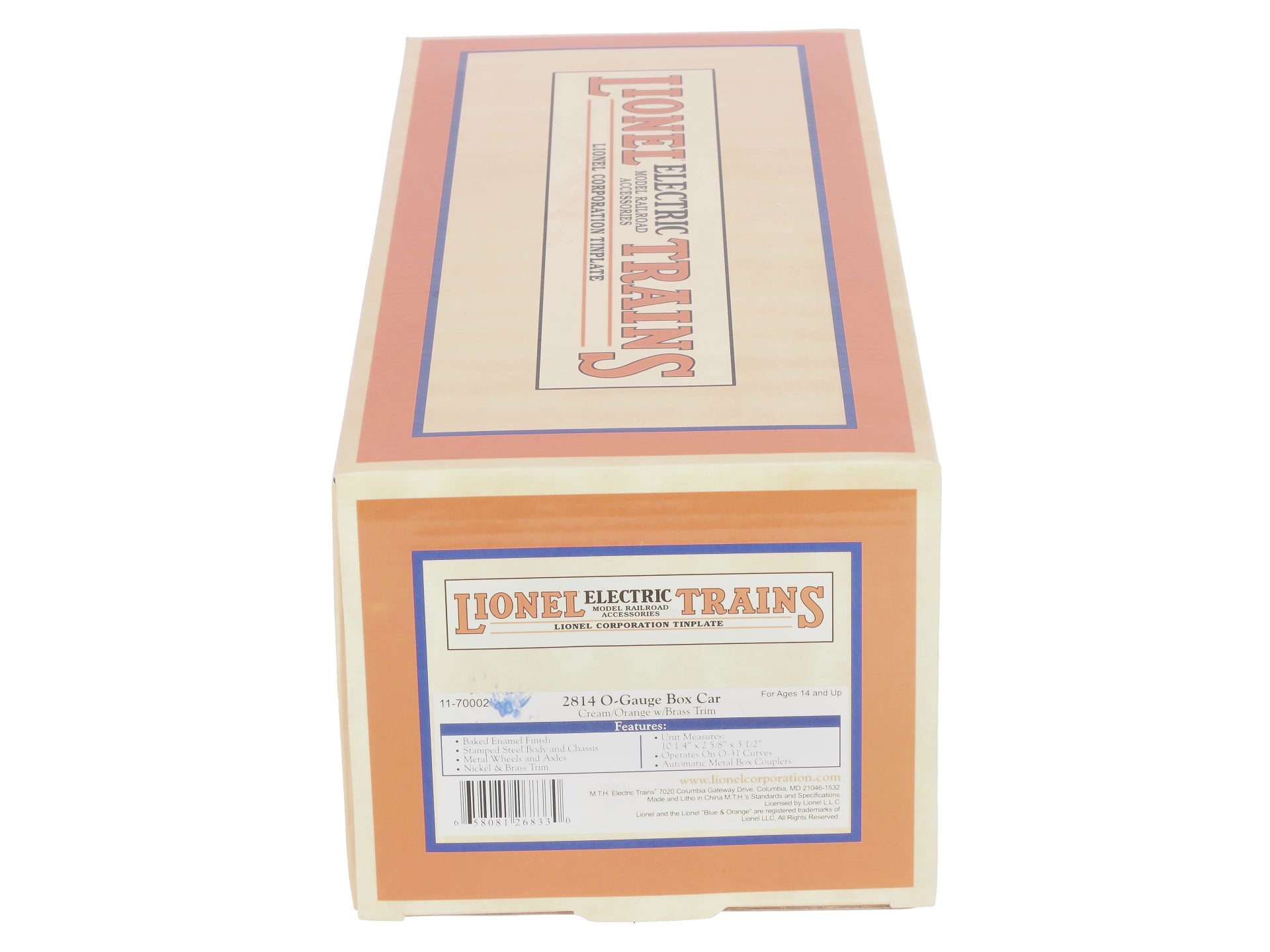 Lionel 11-70002 O Gauge Boxcar #2814 orange/brown