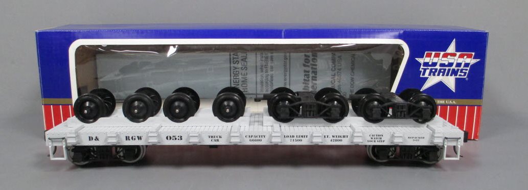 USA Trains R1892 G D&RGW Maintenance of Way Flat Car with Wheelsets