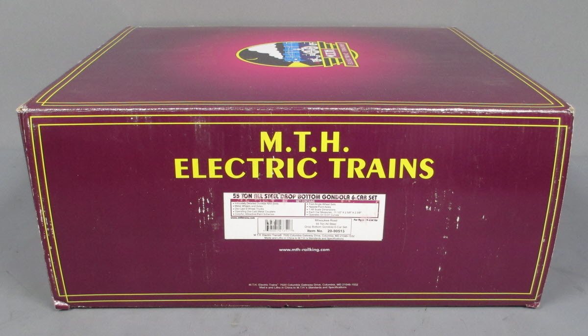 MTH 20-90513 O Milwaukee 55 Ton All Steel Drop Bottom Gondola Car Set (Set of 6)
