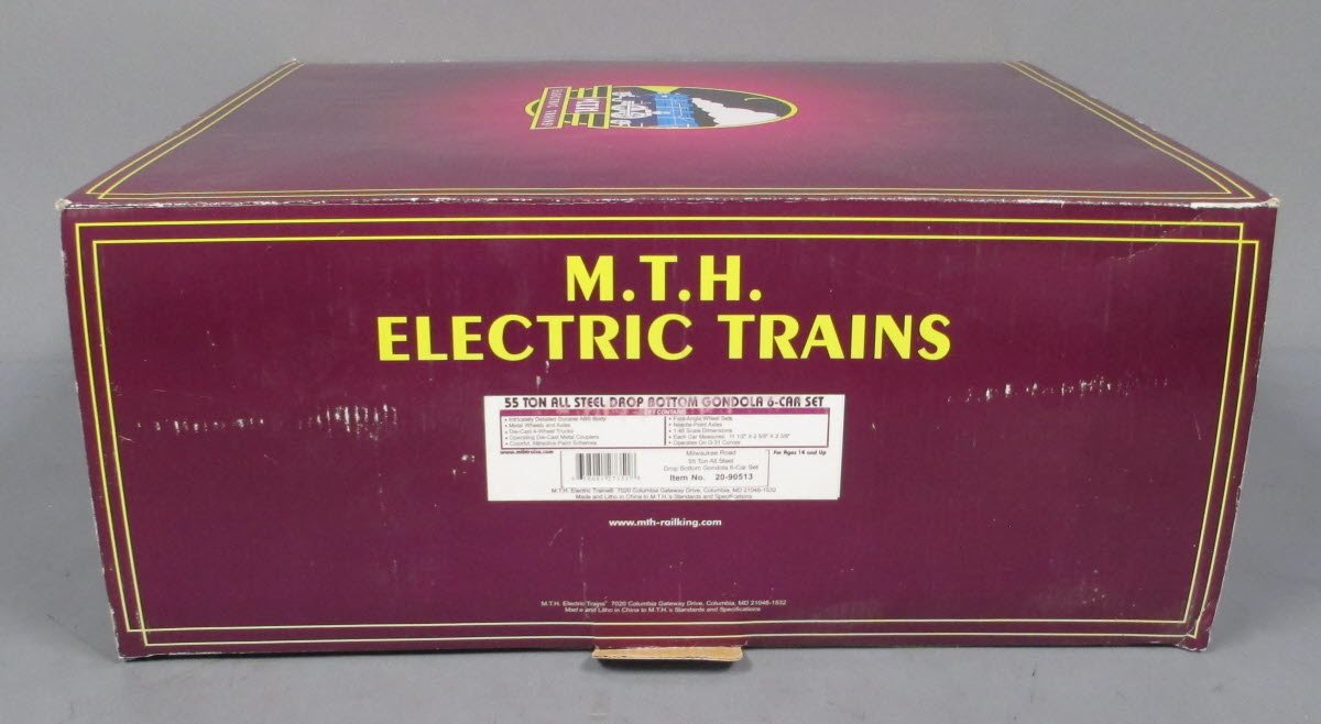 MTH 20-90513 O Milwaukee 55 Ton All Steel Drop Bottom Gondola Car Set (Set of 6)