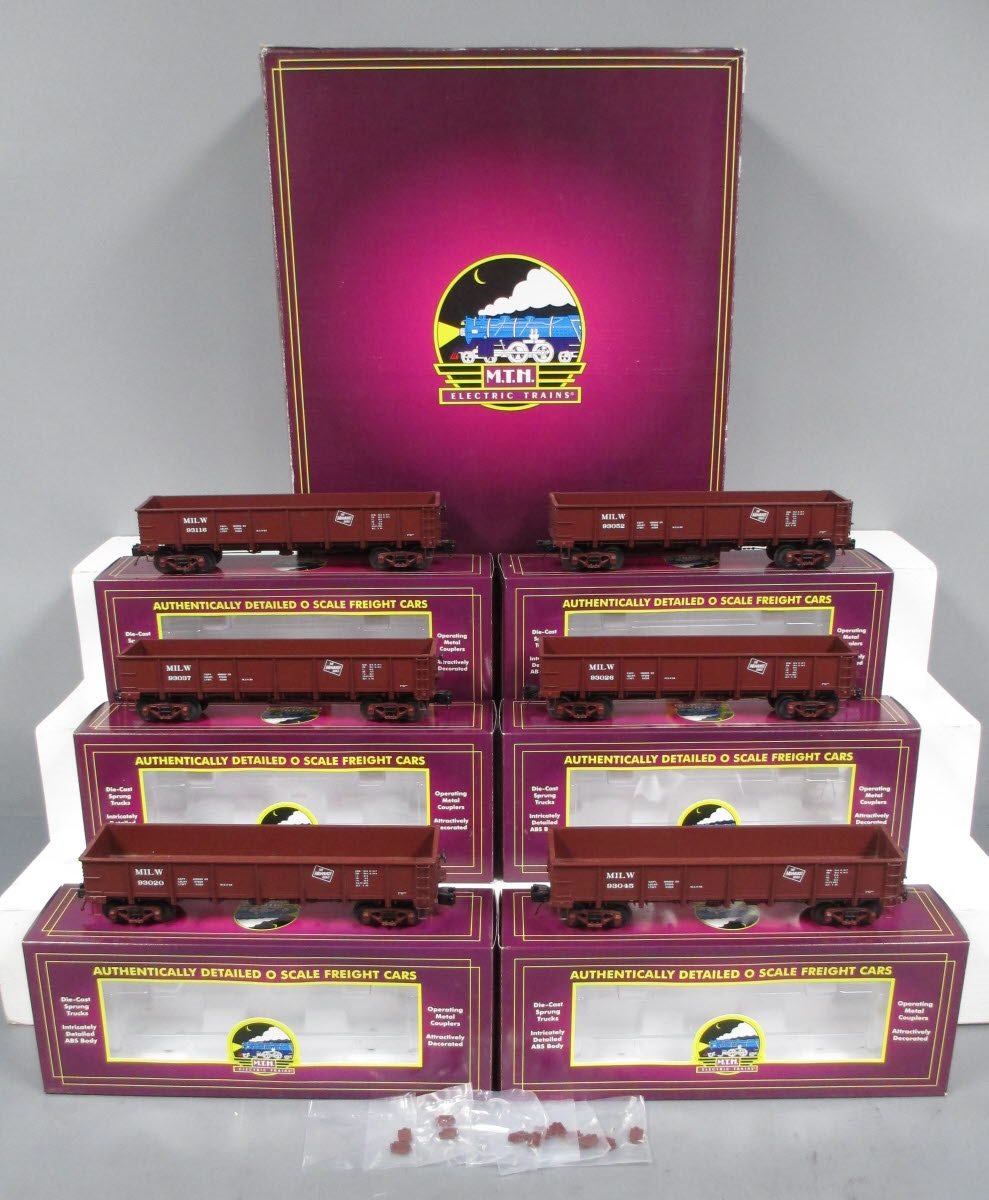 MTH 20-90513 O Milwaukee 55 Ton All Steel Drop Bottom Gondola Car Set (Set of 6)