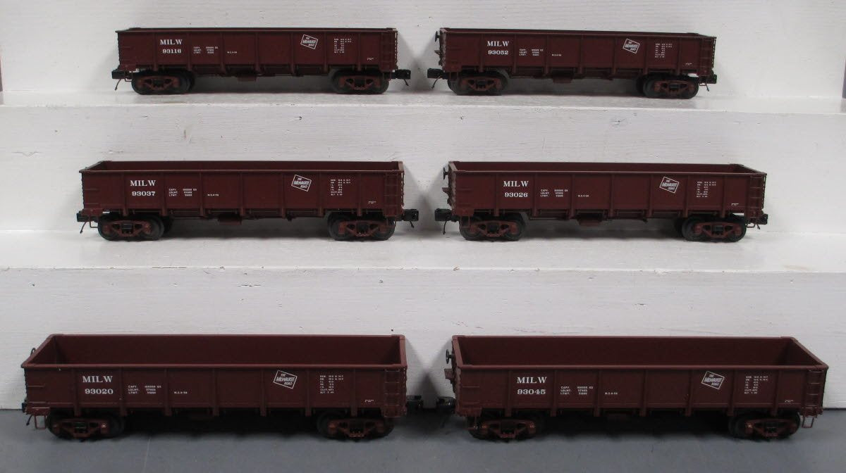 MTH 20-90513 O Milwaukee 55 Ton All Steel Drop Bottom Gondola Car Set (Set of 6)