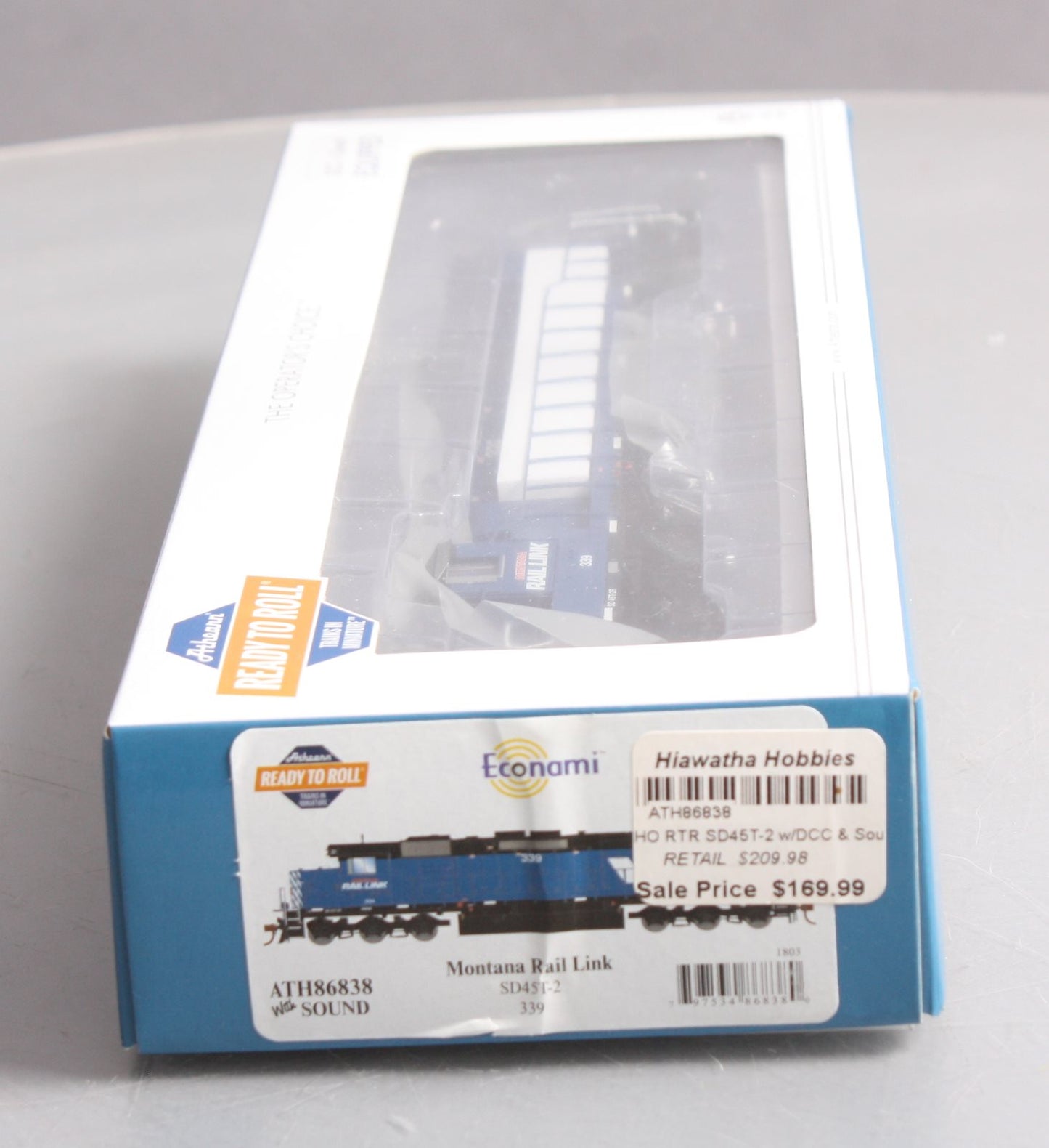 Athearn 86838 HO Montana Rail Link SD45T-2 Diesel Loco w/DCC & Sound #339 - RTR