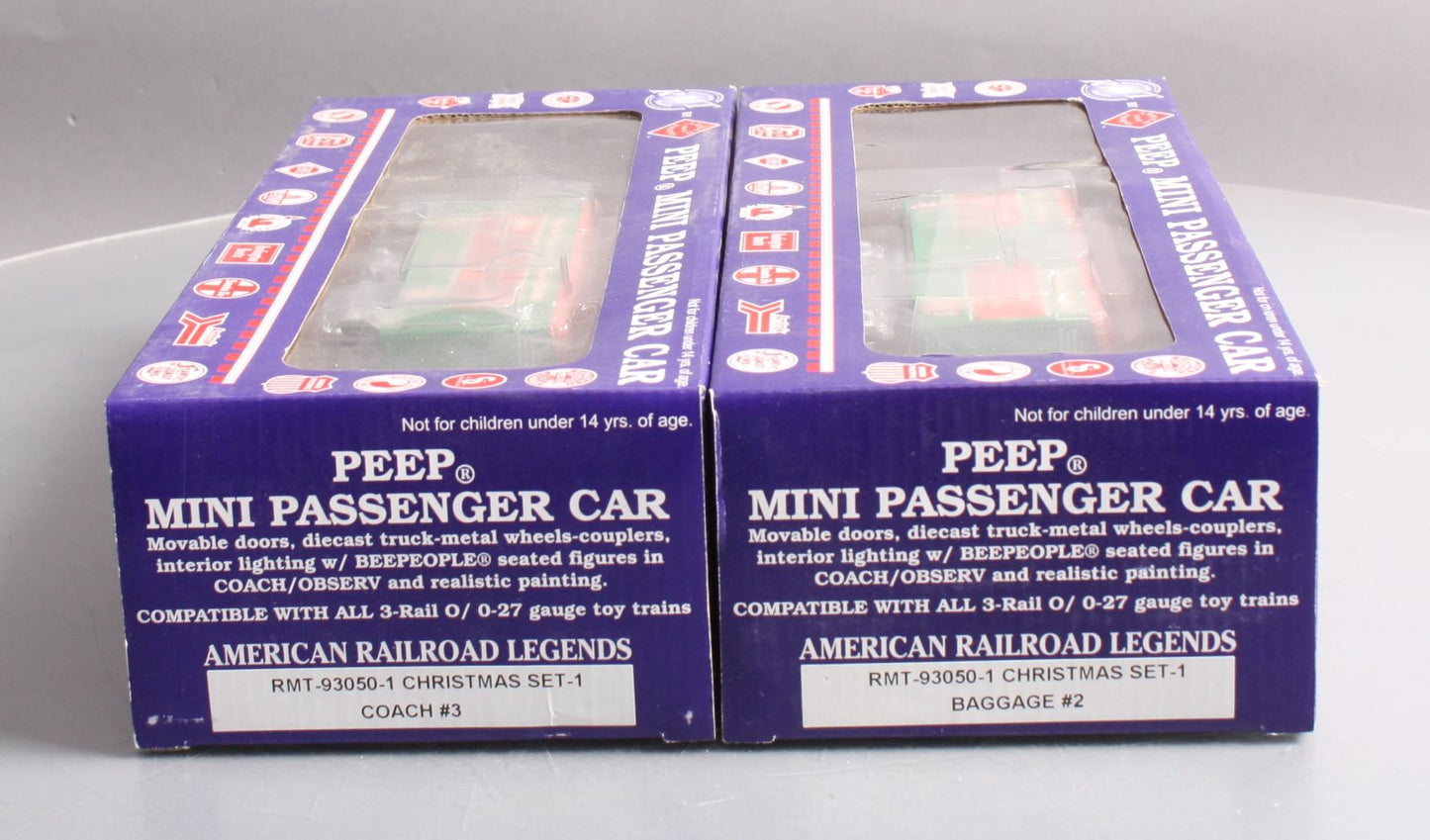 RMT 93050-1 O Peep Mini Christmas Passenger Car (Set of 2)