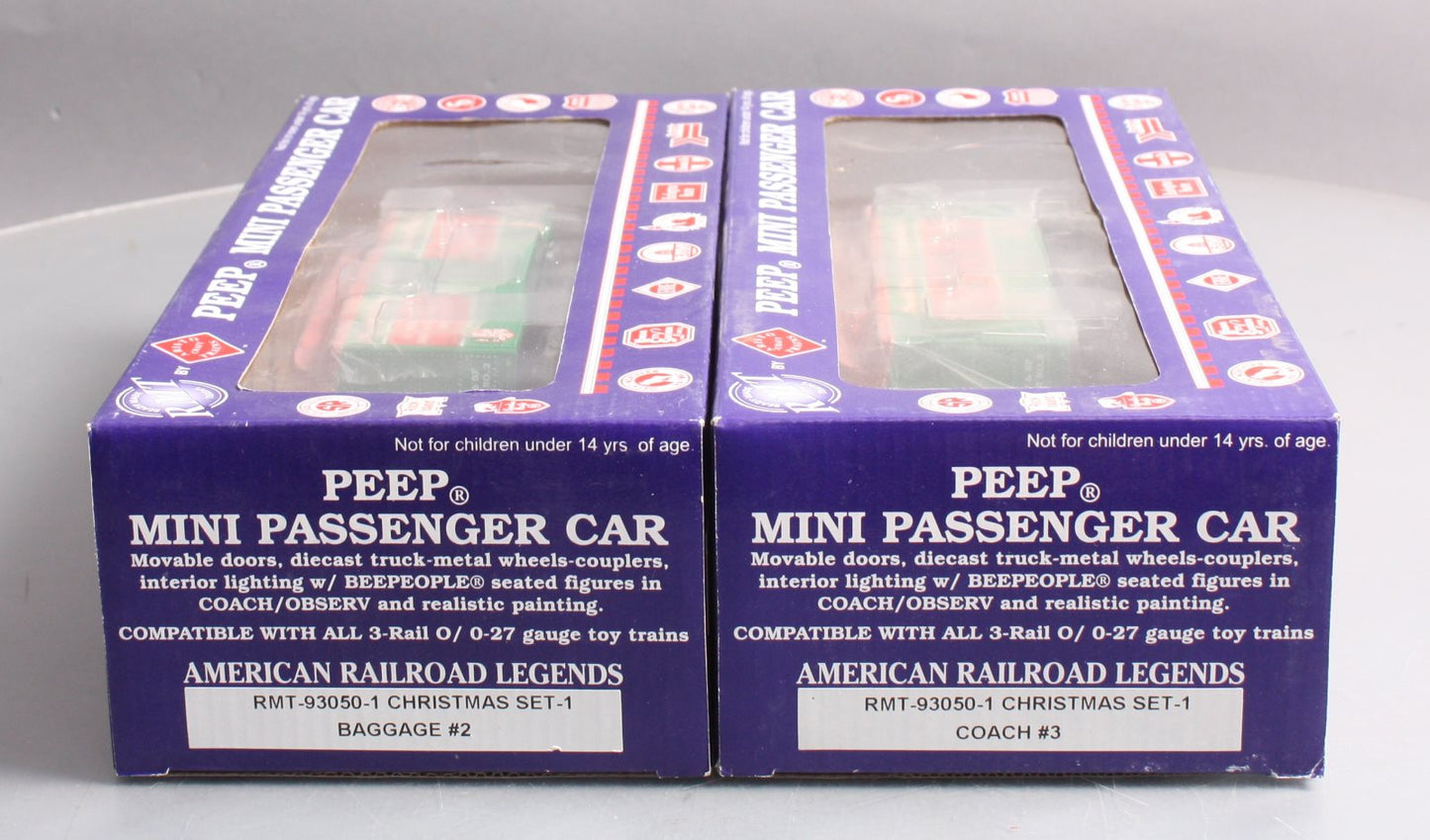 RMT 93050-1 O Peep Mini Christmas Passenger Car (Set of 2)