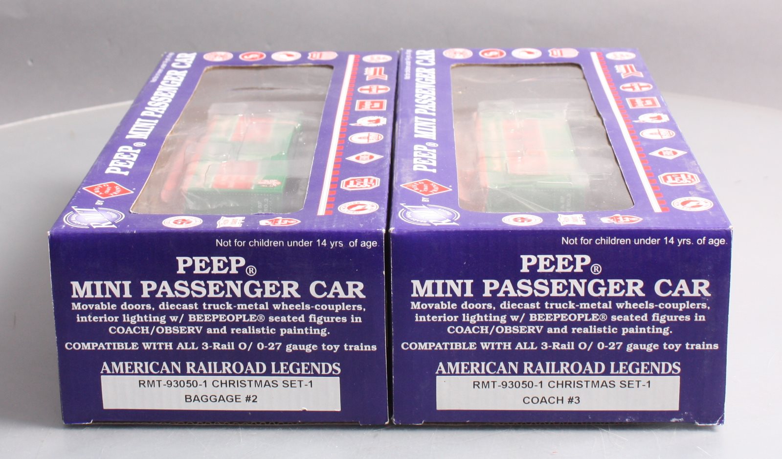 RMT 93050-1 O Peep Mini Christmas Passenger Car (Set of 2)