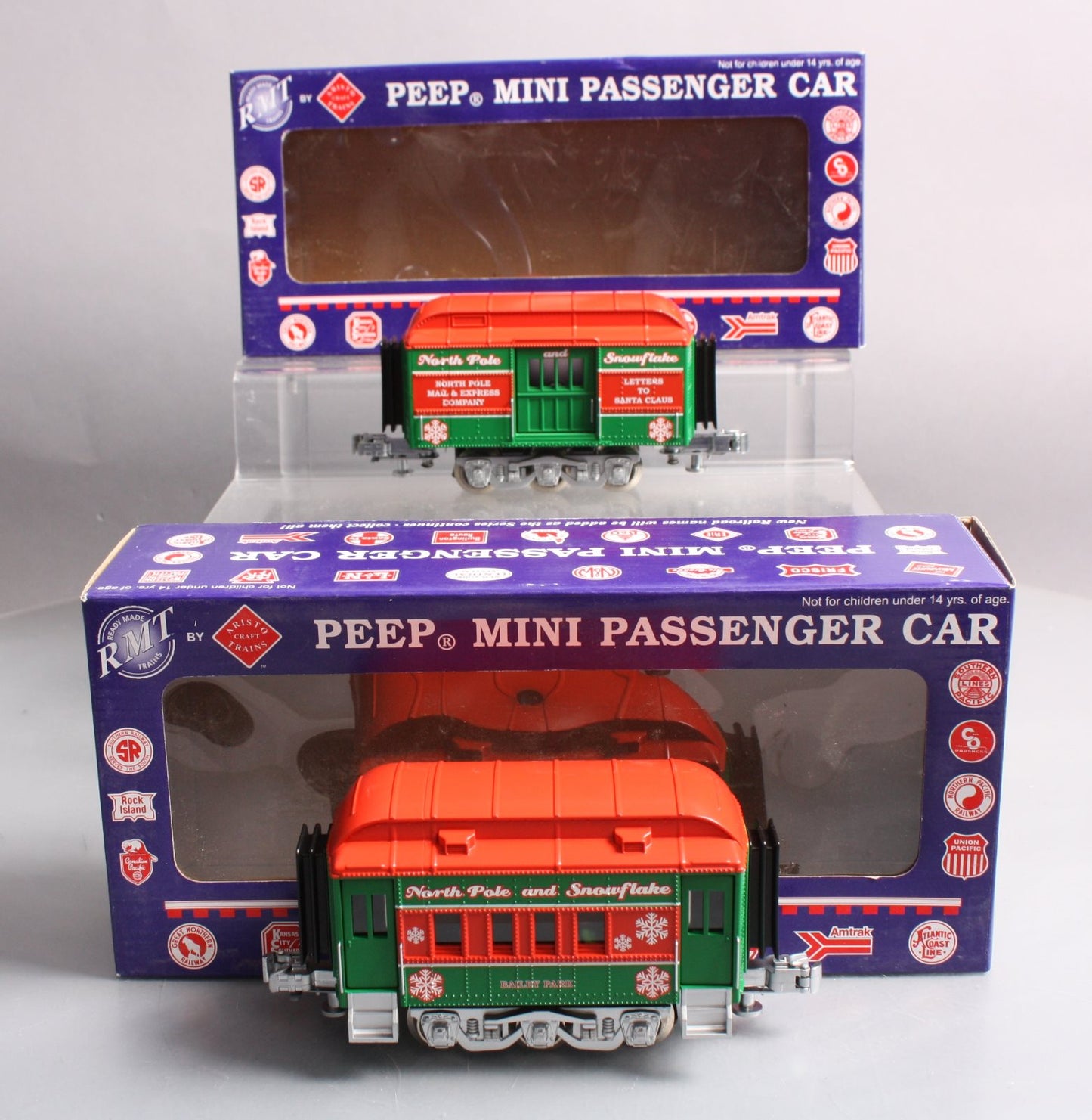 RMT 93050-1 O Peep Mini Christmas Passenger Car (Set of 2)