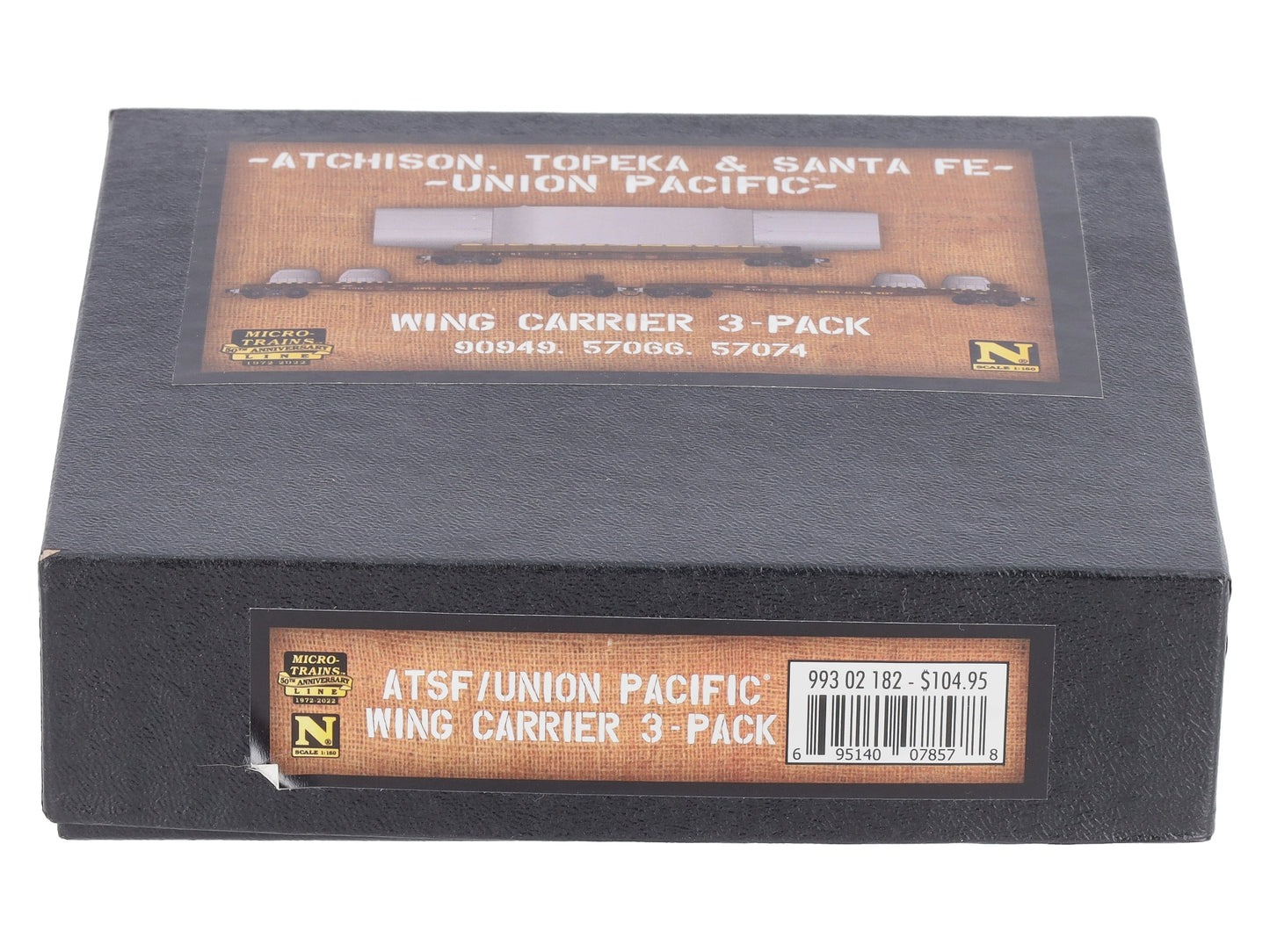 Micro-Trains 99302182 N ATSF/UP Wing Carrier Flat Car (Set of 3)