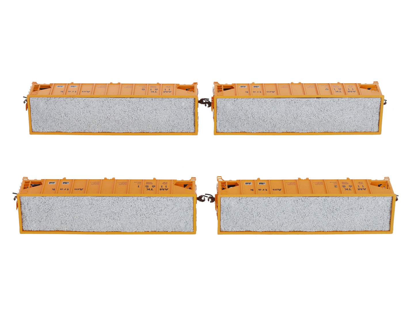 Athearn 76415 120 HO Scale Amtrak 40' Outside Braced Ballast Hoppers 4-Pack