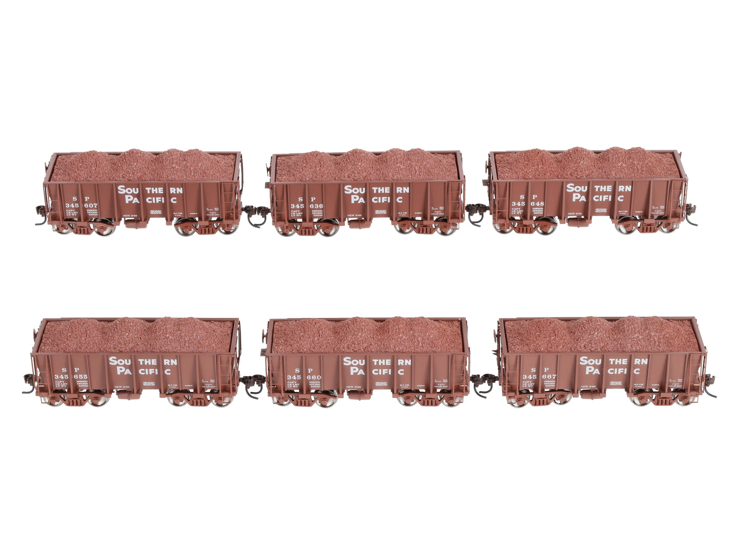 Athearn 94945 HO Scale Southern Pacific 26' Low Side Ore Cars (6-Car Set)