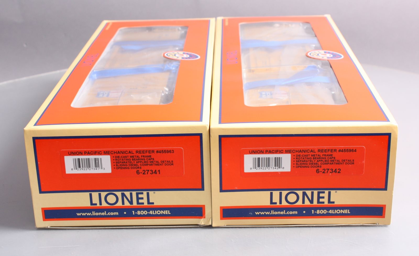 Lionel 6-11654 O Gauge Union Pacific FE Mechanical Reefer Cars (Set of 2)