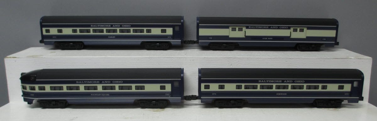 Williams 43080 B&O Cincinnatian 60 Ft. Streamline Passenger 4-Pack Set