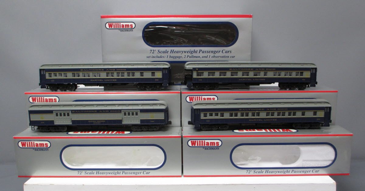 Williams 43357 B&O Capitol Limited 72' Heavyweight Passenger Cars (Set of 4)