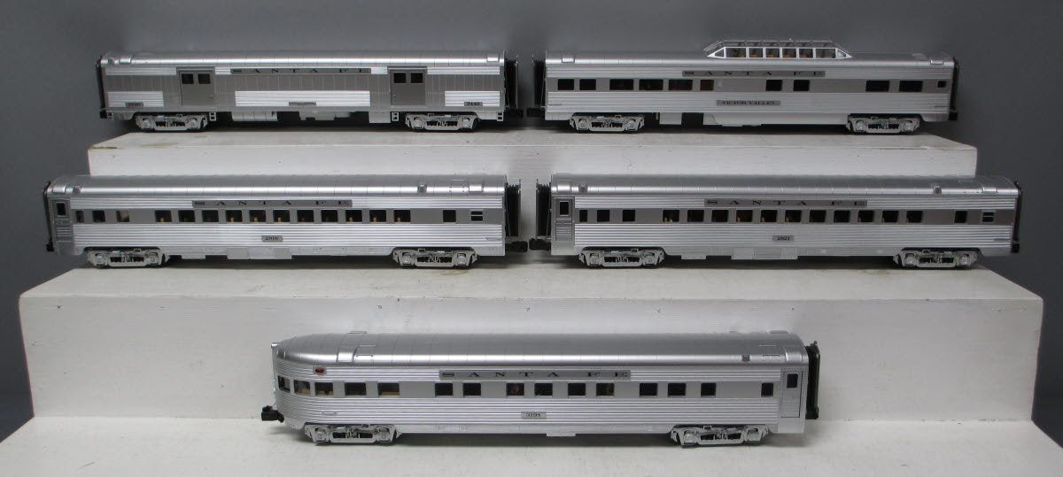 MTH 20-65230 O Santa Fe 70' Streamlined Ribbed Passenger Car Set (Set of 5)