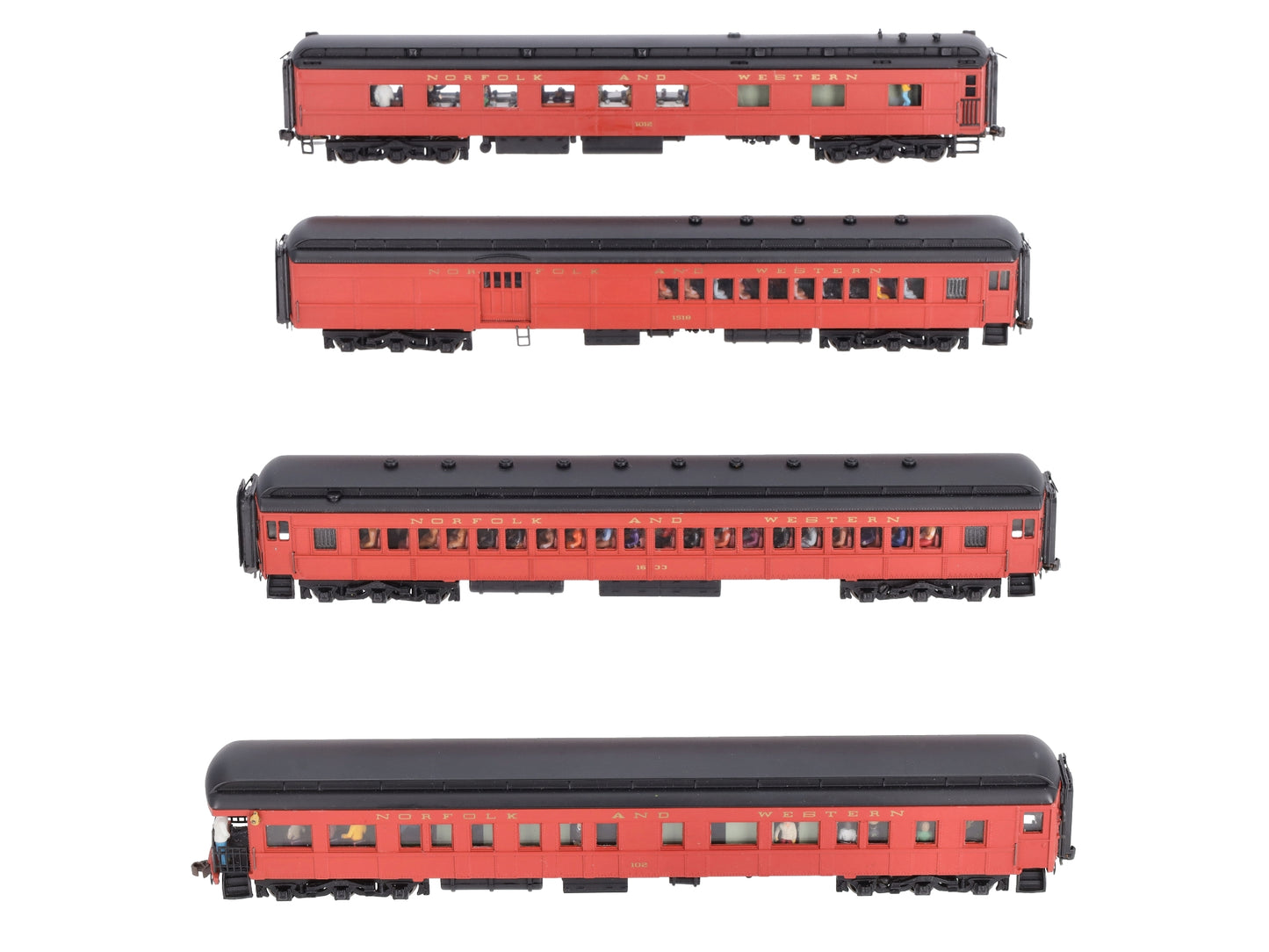 Bachmann AA89410 HO Norfolk & Western Heavyweight Passenger Cars (Set of 4)
