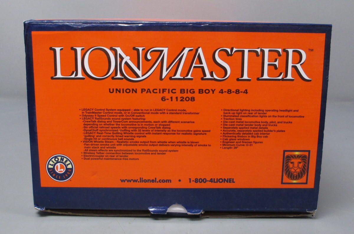 Lionel 6-11208 O Gauge Union Pacific 4-8-8-4 Big Boy Locomotive #4011