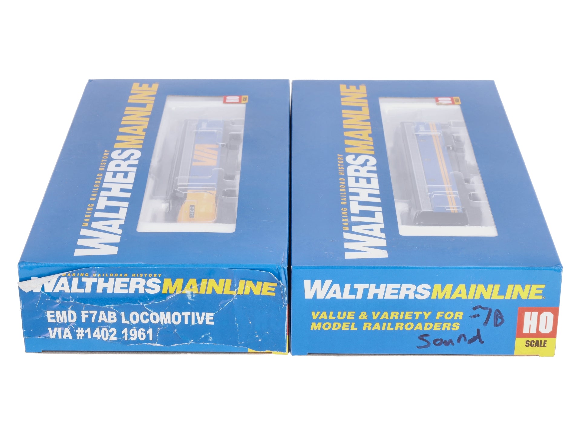 Walthers 910-19937 HO VIA Rail Canada EMD F7 A-B Set Diesel Loco #1402/#1961