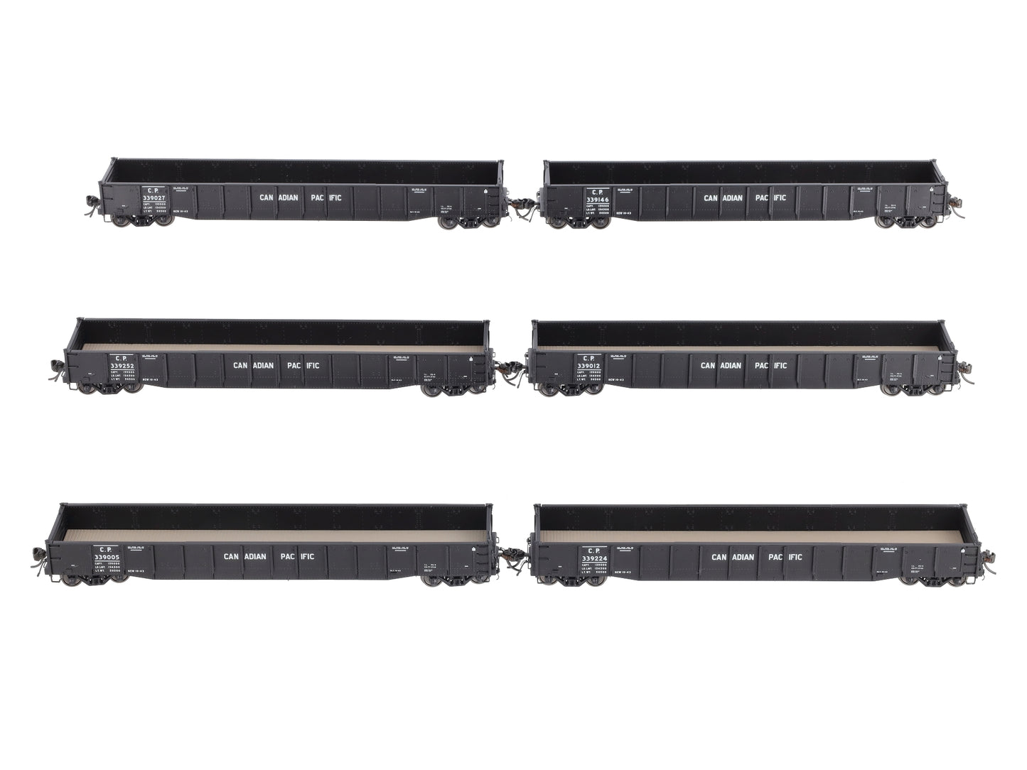 Rapido Trains 50002 HO Canadian Pacific 52' 6" Canadian Mill Gondola (6) Set #1