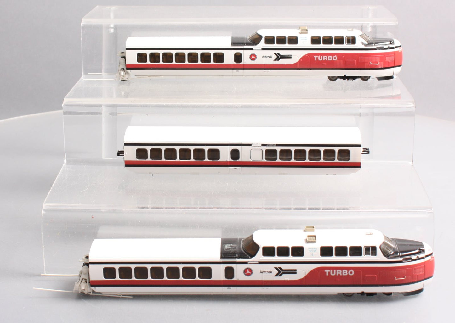 Rapido Trains 201003 HO Amtrak TurboTrain 3-Car Passenger Train-Only Set w/ DCC