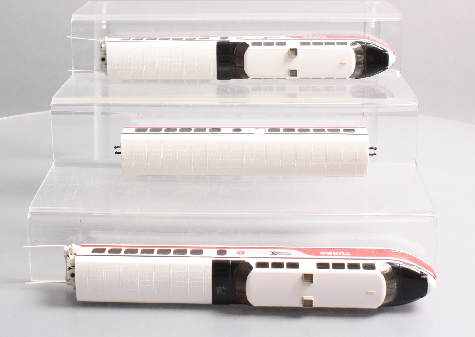 Rapido Trains 201003 HO Amtrak TurboTrain 3-Car Passenger Train-Only Set w/ DCC