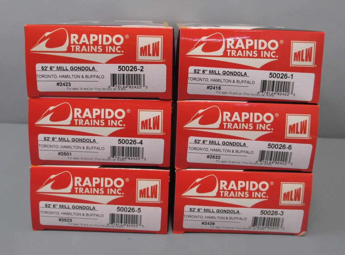 Rapido Trains 50026 HO Toronto,Hamilton & Buffalo Canadian 52'6" Gondola (6)