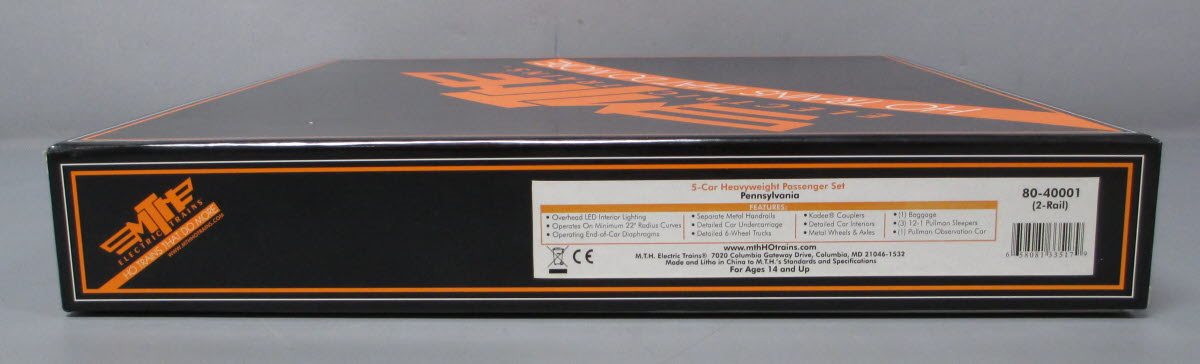 MTH 80-40001 HO Pennsylvania Heavyweight Passenger Car Set (Set of 5)