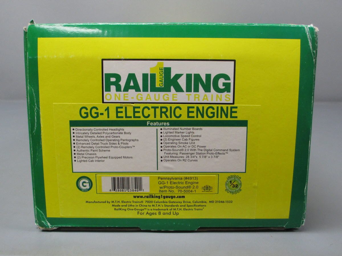 MTH 70-5004-1 G Scale Pennsylvania GG-1 Electric Engine #4913 with PS2.0