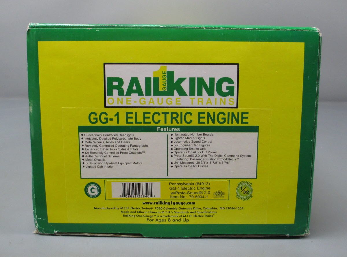 MTH 70-5004-1 G Scale Pennsylvania GG-1 Electric Engine #4913 with PS2.0