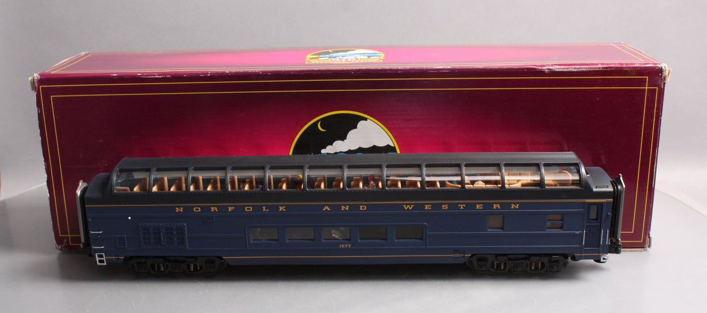 MTH 20-67245 O Gauge Norfolk & Western 70' Streamlined Full Length Vista Dome