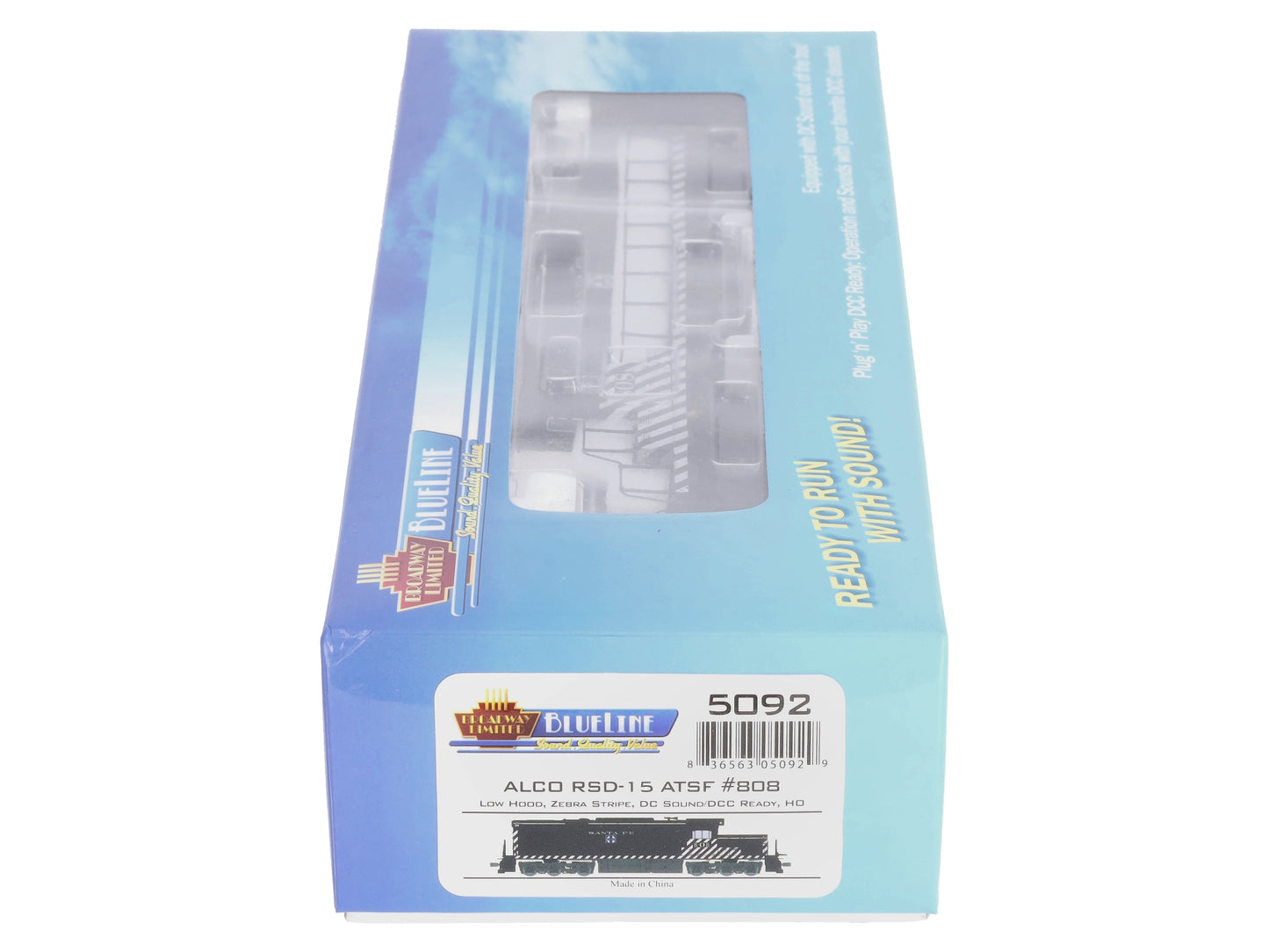 Broadway Limited 5092 HO Santa Fe Alco RSD15 Low Hood Blue Line™ #808