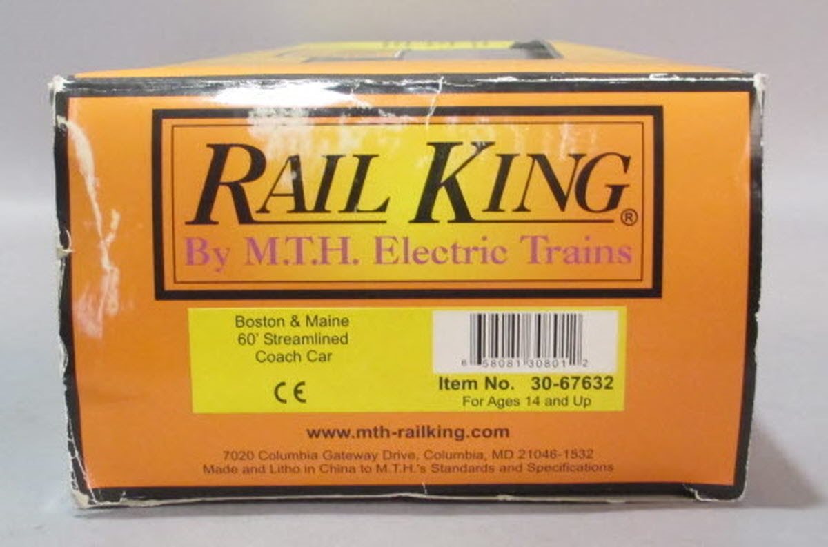 MTH 30-67632 O Gauge Boston & Maine 60' Streamlined Coach Car