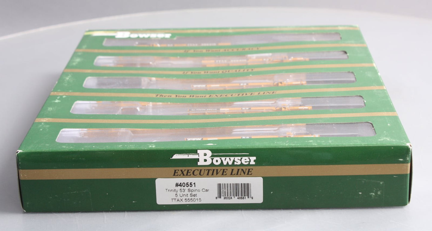 Bowser 40551 HO Scale TTAX Trinity 5-Unit Spine Car Set #555015
