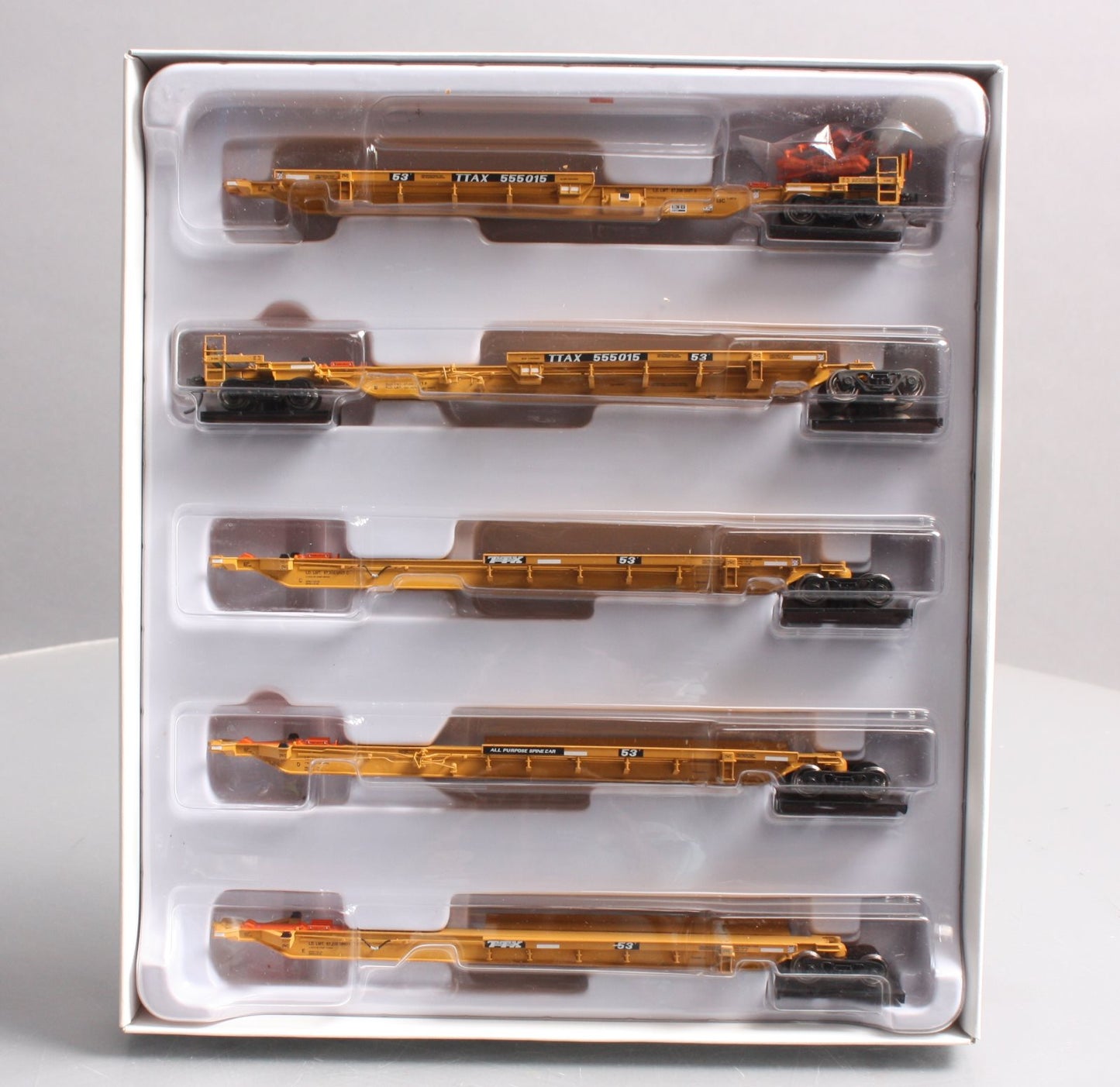 Bowser 40551 HO Scale TTAX Trinity 5-Unit Spine Car Set #555015