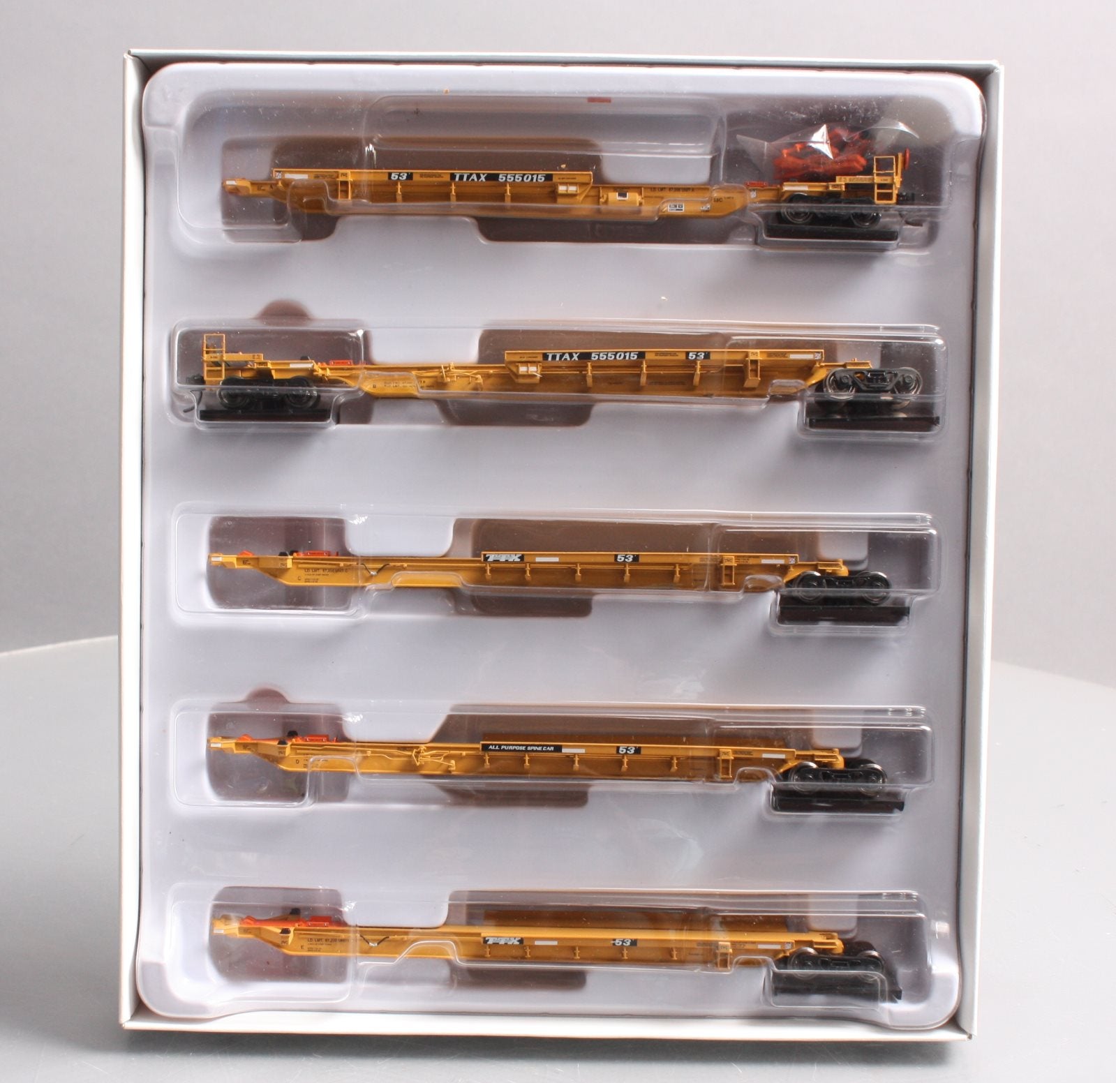 Bowser 40551 HO Scale TTAX Trinity 5-Unit Spine Car Set #555015