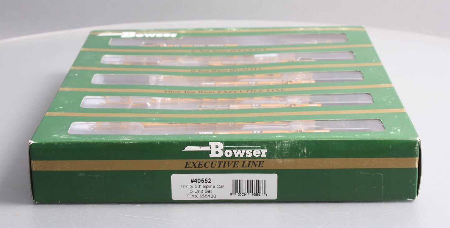 Bowser 40552 HO Scale TTAX Trinity 5-Unit Spine Car Set #555120