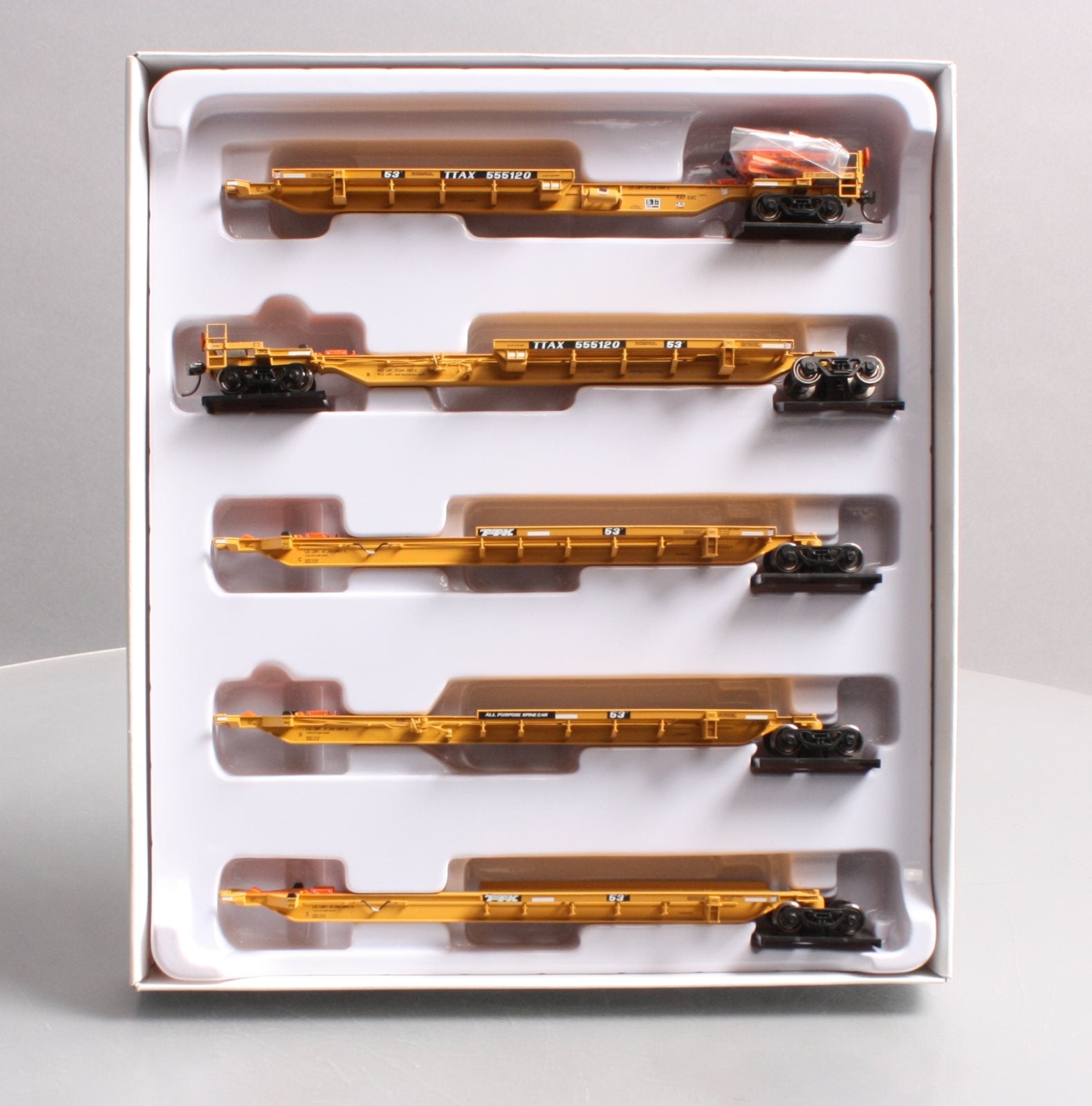 Bowser 40552 HO Scale TTAX Trinity 5-Unit Spine Car Set #555120