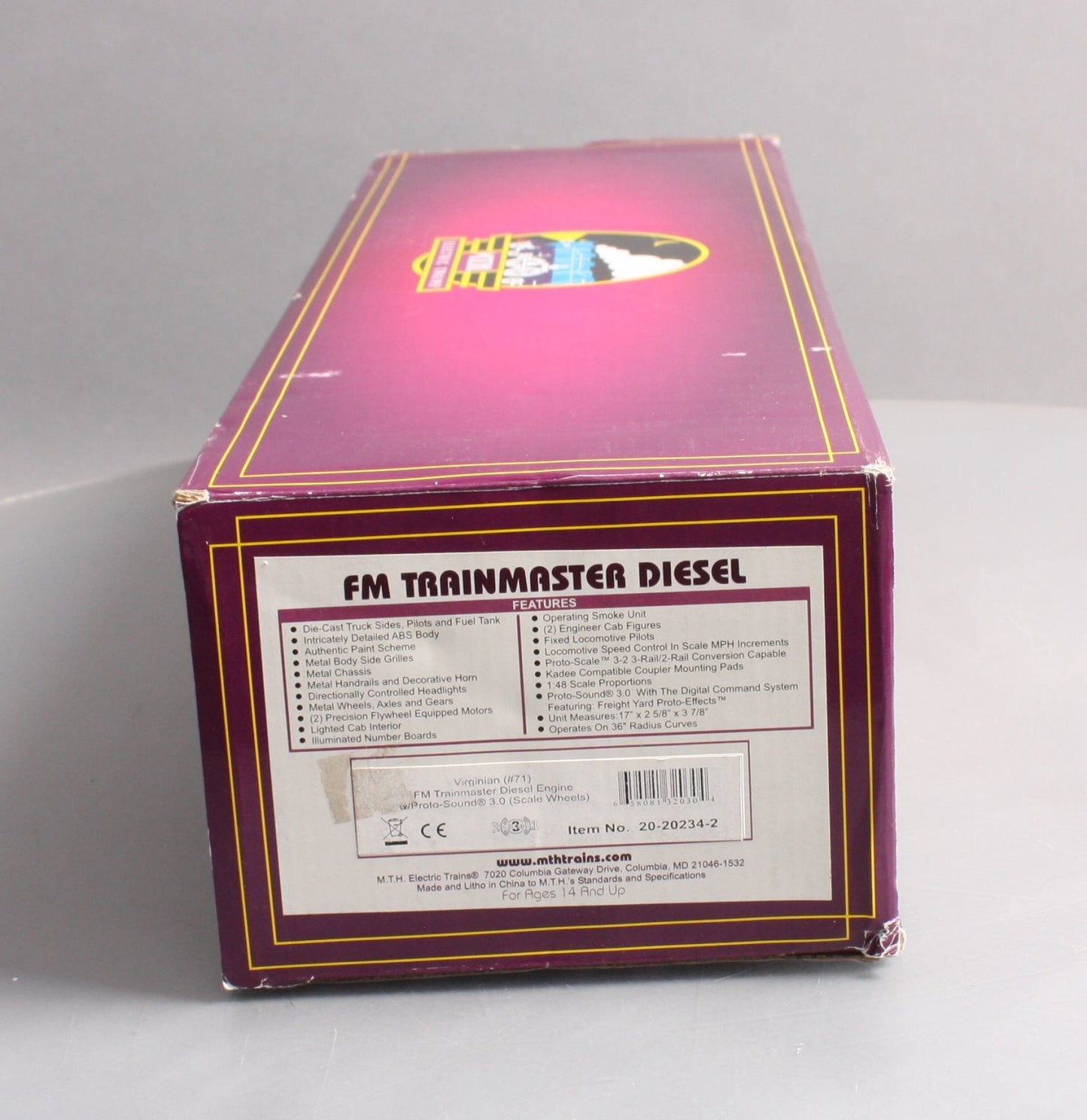 MTH 20-20234-2 O Virginian FM Trainmaster Diesel Engine #71 w/PS2 (2-Rail)