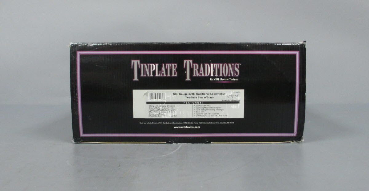 MTH 10-1248-0 400E Tinplate Steam Engine (Traditional) (Two-Tone Blue w/Brass)