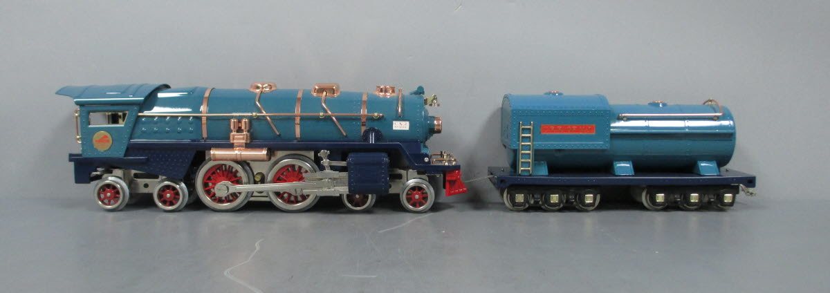 MTH 10-1248-0 400E Tinplate Steam Engine (Traditional) (Two-Tone Blue w/Brass)