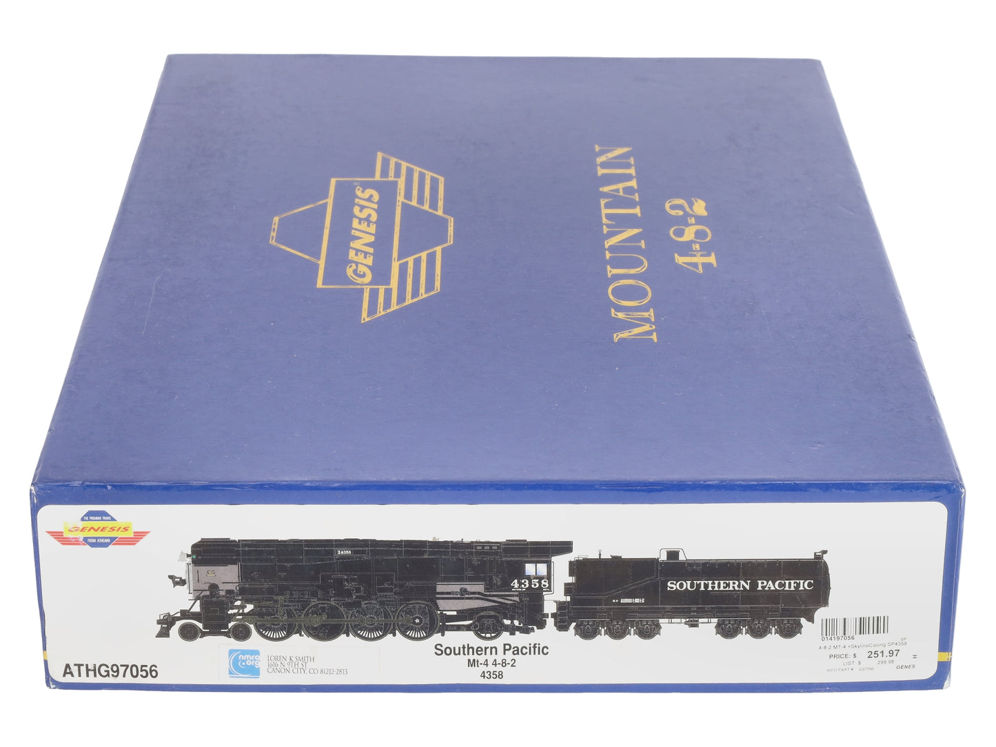 Athearn G97056 HO SP 4-8-2 MT-4 Steam Locomotive w/Skyline Casing #4358