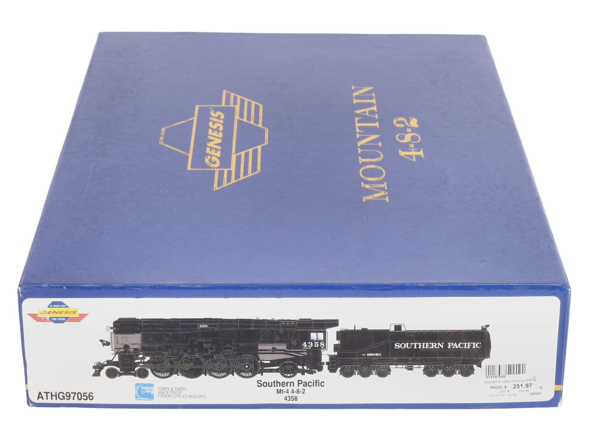 Athearn G97056 HO SP 4-8-2 MT-4 Steam Locomotive w/Skyline Casing #4358