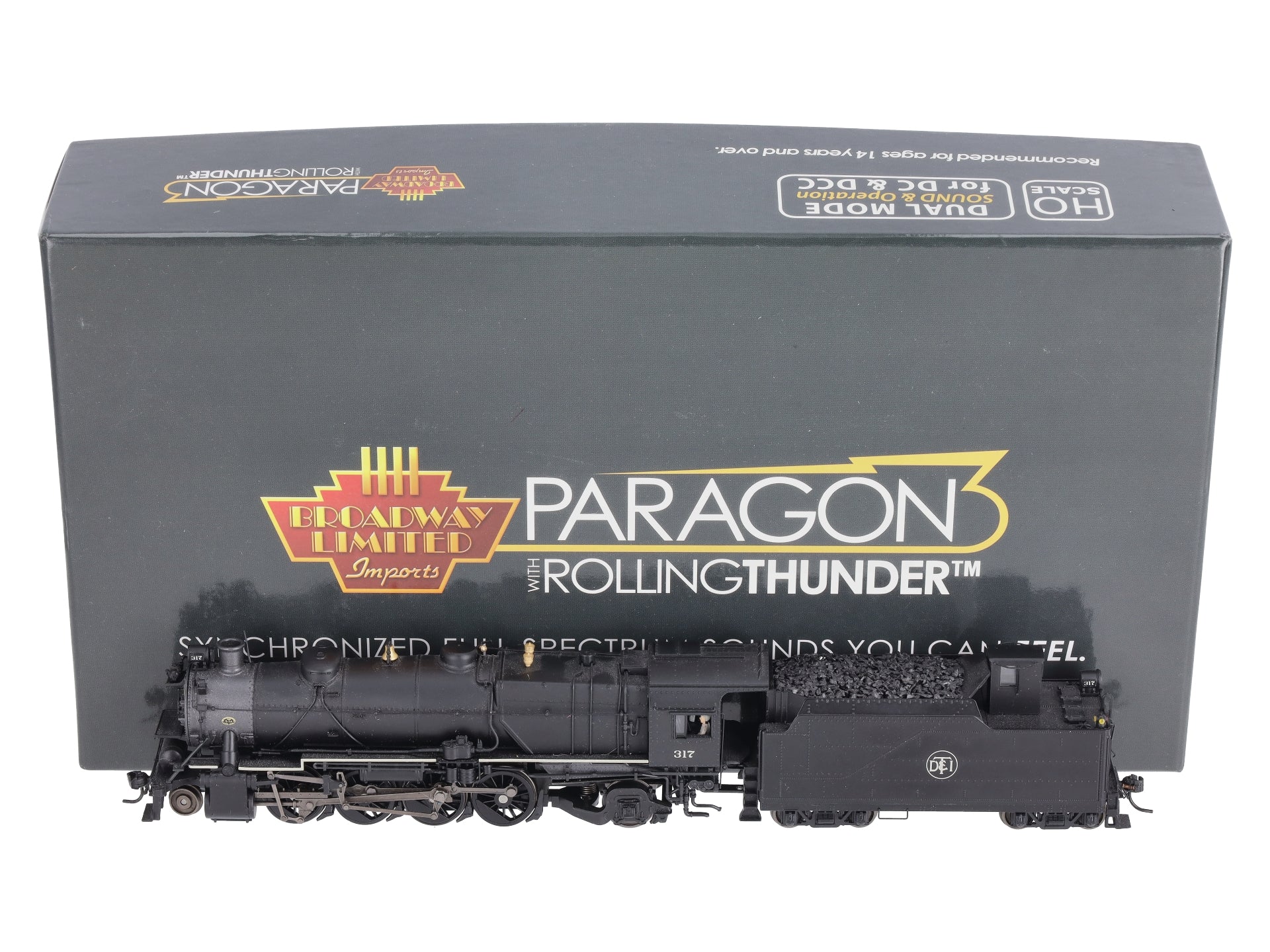 Broadway Limited 4048 HO DT&I 2-8-2 Steam Locomotive & Tender #317 DC/DCC