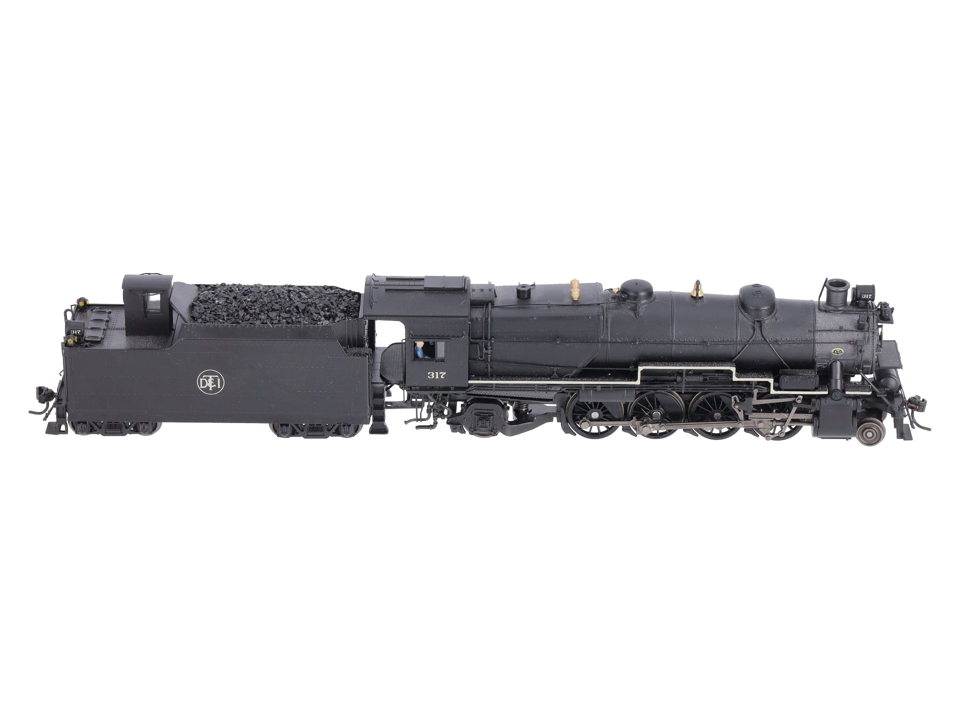 Broadway Limited 4048 HO DT&I 2-8-2 Steam Locomotive & Tender #317