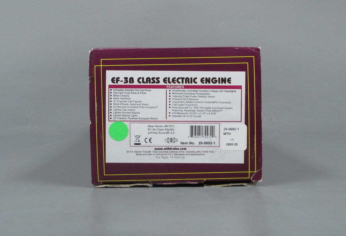 MTH 20-5692-1 New Haven EF-3b Class Electric Locomotive w/PS 3.0 #0151